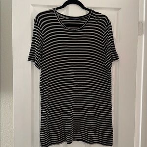 Brandy Melville Black and White Striped T Shirt Dress